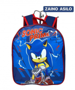 ZAINO ASILO SONIC PRIME SCUOLA TEMPO LIBERO BAMBINO 30 CM