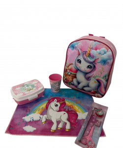 Set asilo 5 pezzi bimba Unicorno