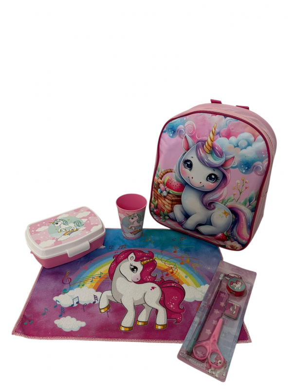 Set asilo 5 pezzi bimba Unicorno