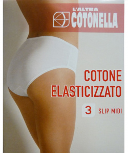 Slip midi donna cotonella 3940 in cotone tripack