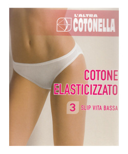 Slip tripack donna vita bassa cotonella art 3165 in cotone elasticizzato