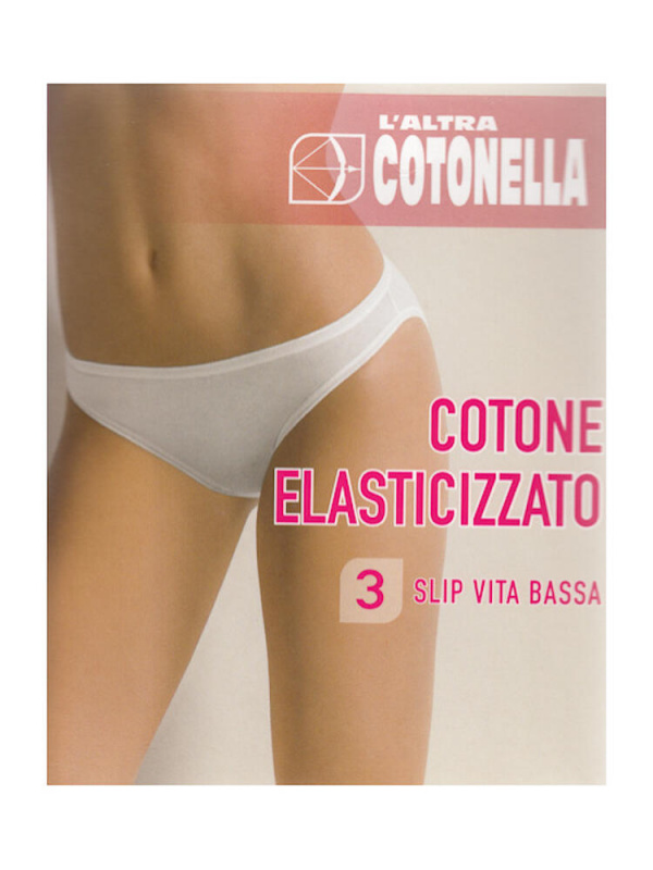 Slip tripack donna vita bassa cotonella art 3165 in cotone elasticizzato