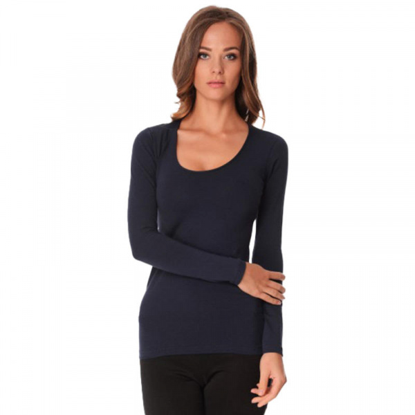 Maglia donna jadea scollo lollo manica lunga in cotone elasticizzato 4056 - immagine 4