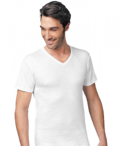 Maglia uomo nottingham in caldo cotone scollo a v, mezza manica