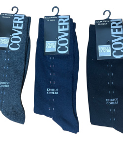 N.3 Paia di calze uomo enrico coveri corte in caldo cotone con fantasia