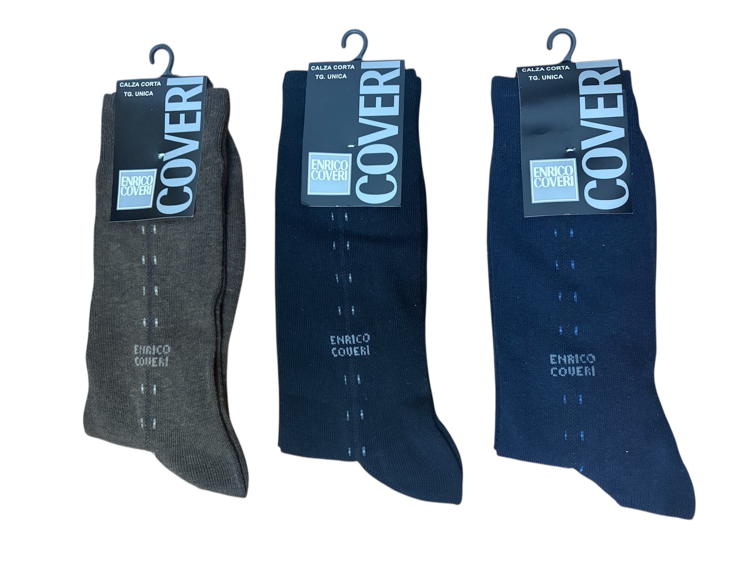 N.3 Paia di calze uomo enrico coveri corte in caldo cotone con fantasia - immagine 3