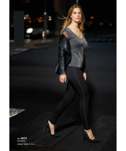 Leggings donna jadea in cotone elasticizzato con fascia glitter art 4829