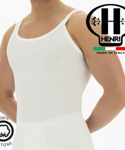 Canottiera/Vogatore uomo henri spalla stretta a costine 100% cotone art 59
