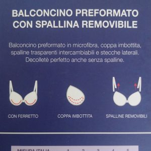 Reggiseno liabel balconcino preformato in microfibra con ferretto coppa B ANNA - immagine 3