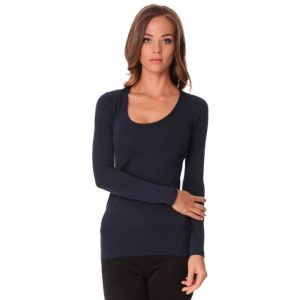 Maglia donna jadea scollo lollo manica lunga in cotone elasticizzato 4056 - immagine 4
