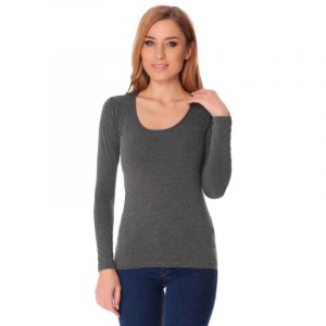 Maglia donna jadea scollo lollo manica lunga in cotone elasticizzato 4056 - immagine 3