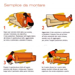 Copridivano sofà cover biancaluna 3 posti colore a scelta tinta unita da 180 a 240 cm - immagine 5