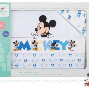 Completo lenzuolo in cotone per neonato lettino/culla disney topolino - immagine 1