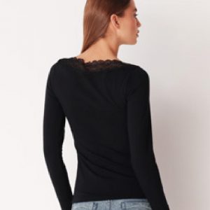 Maglia donna cotonella in cotone bielastico con pizzo art adc49 - immagine 3