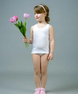 Canottiera bambina nottingham 100% cotone pettinato con spalla larga art vl61b