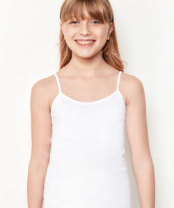 Canottiera bambina nottingham 100% cotone con spallina stretta art vs701b