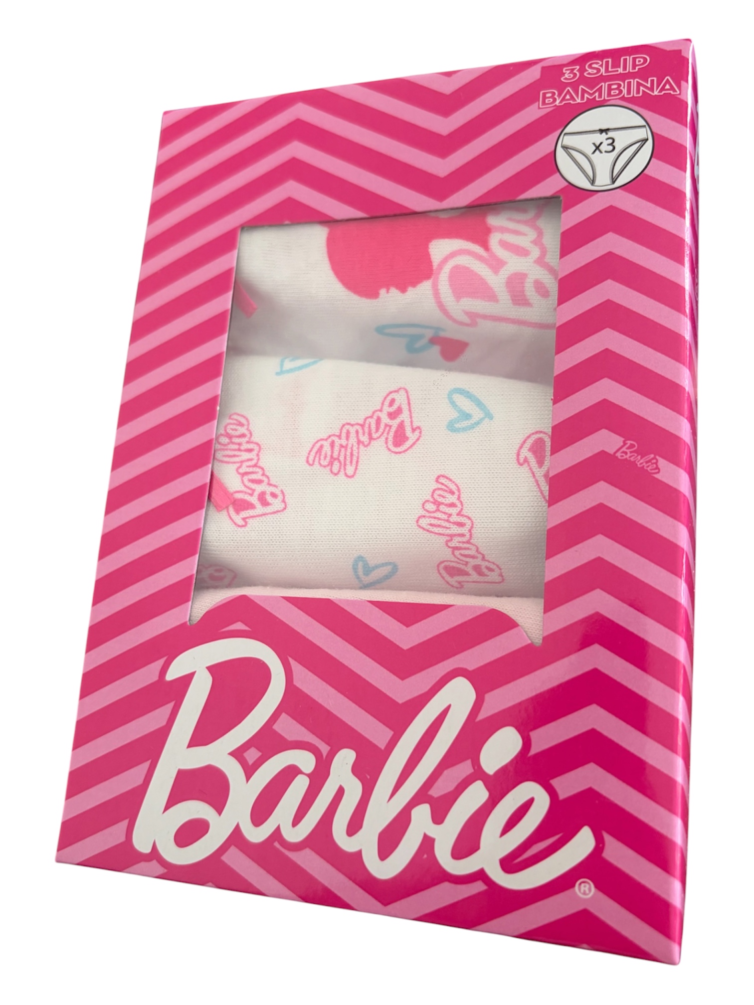 Slip bambina disney barbie confezione da 3 pezzi