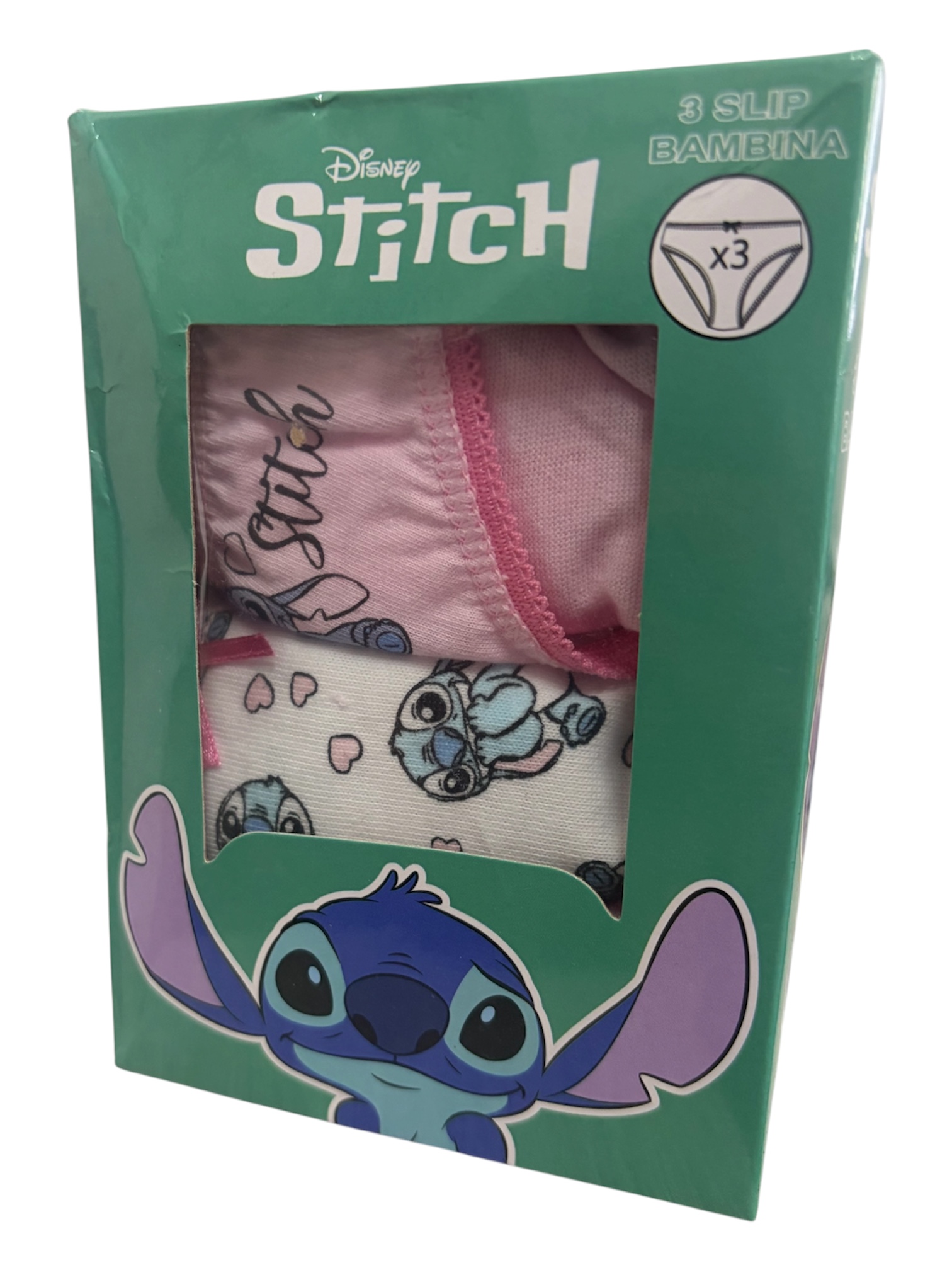 Slip bambina disney stitch confezione da 3 pezzi