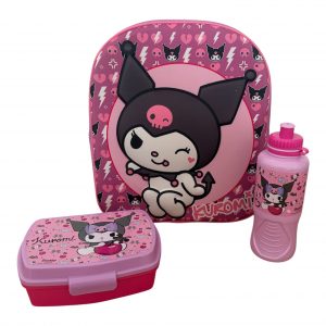Set asilo 3 pezzi bambina personaggio kuromi - immagine 1