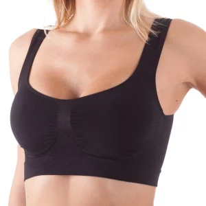 Top donna bellissima imbottito con spalla larga art 140 in microfibra - immagine 3